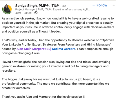webinar testimonial 1